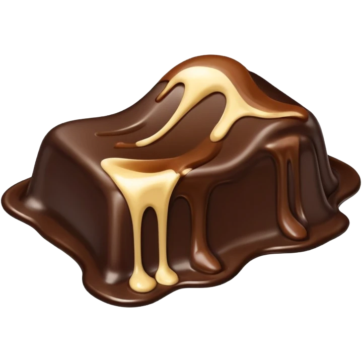 melted white and dark chocolate emoji