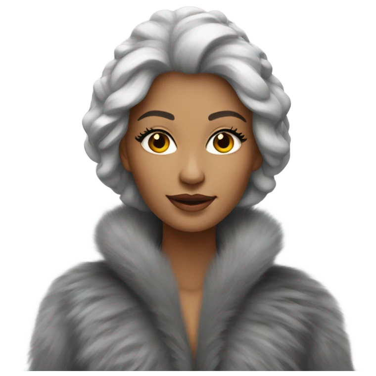 Grey fur coat emoji