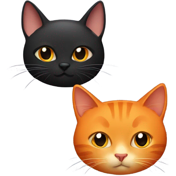 black cat and orange cat emoji