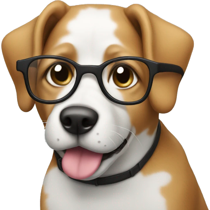 dog with glasses emoji