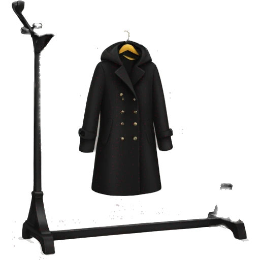 coat rack with black dress emoji