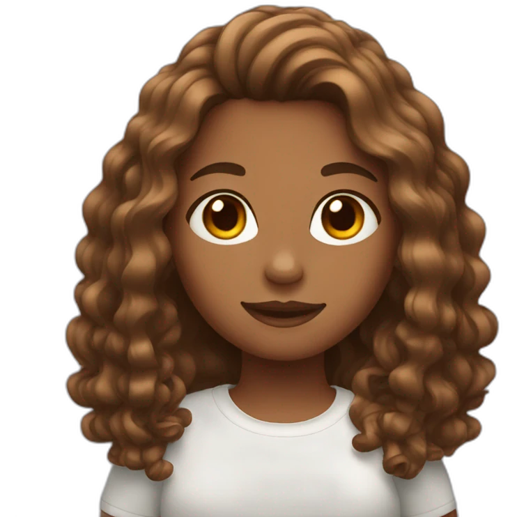 Girl with brown wave hair emoji