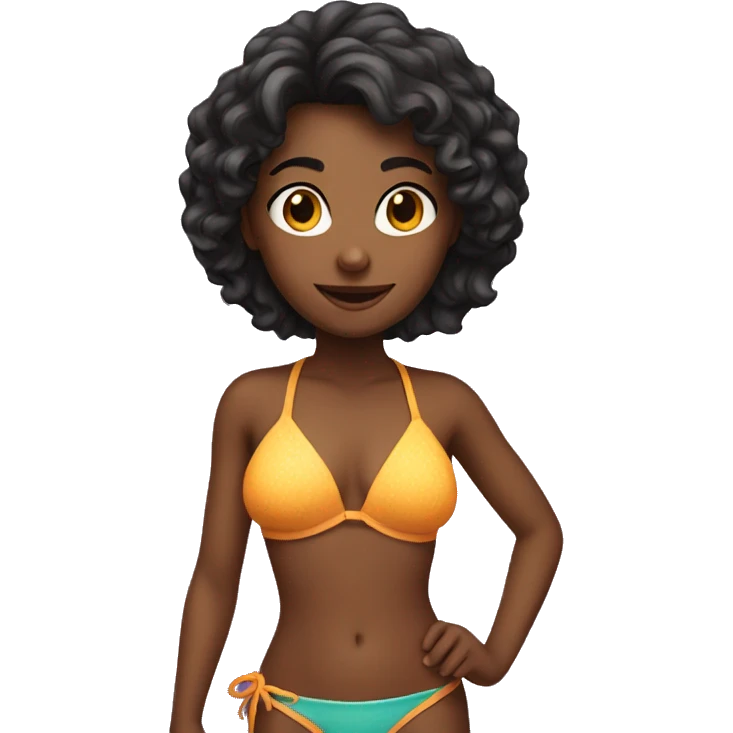 a girl with a bikini emoji