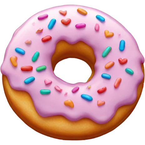Cute donut surrounded by hearts emoji