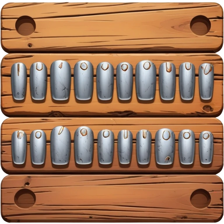 Nails on wood plank emoji