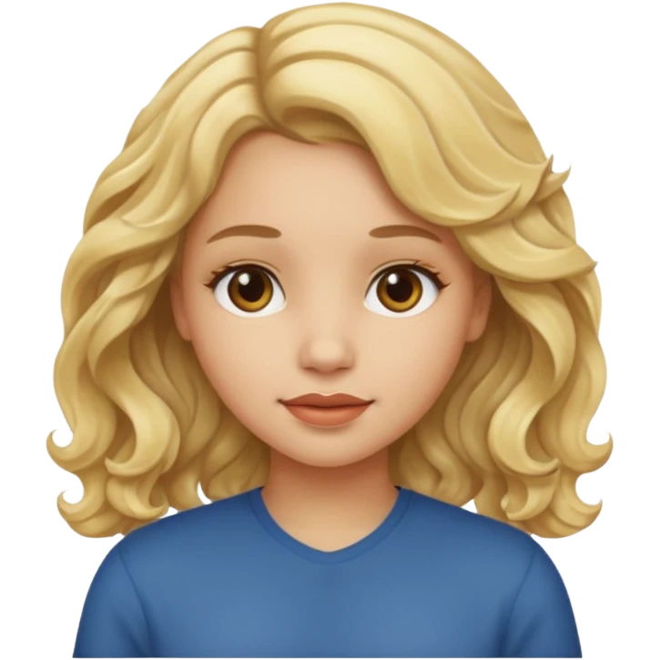 Girl with light skin blonde wavy hair emoji