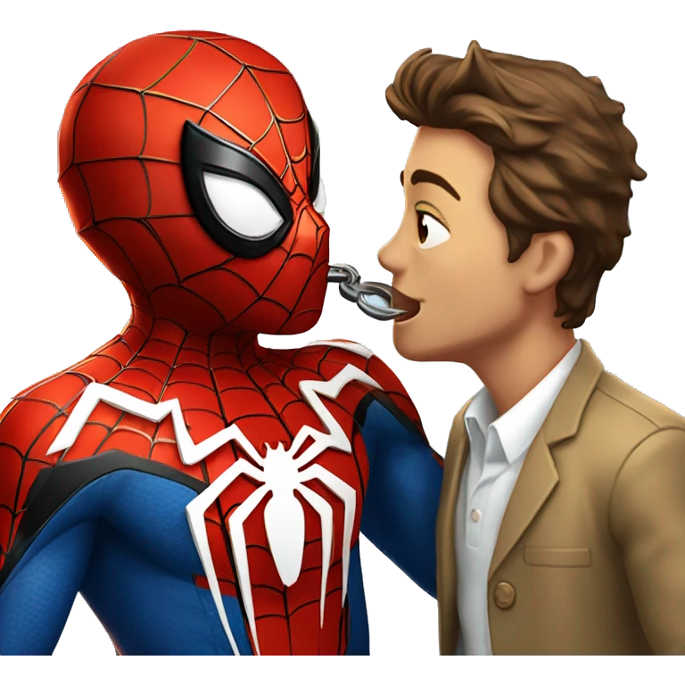 a spider man kiss a key emoji