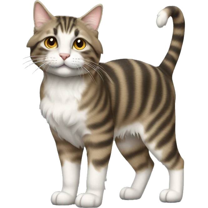Marl long hair tabby full body emoji