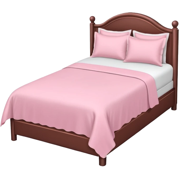 a white aestetic bed with pink linens  emoji