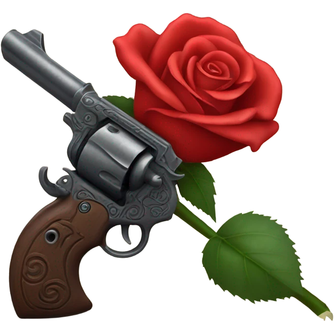 Red rose pistol  emoji