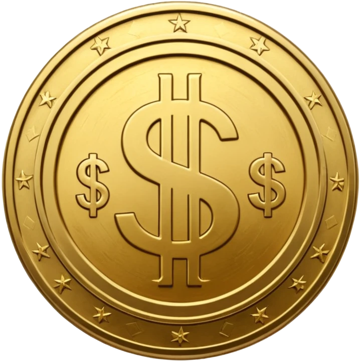coin with dollar sign but design guidline in middle emoji