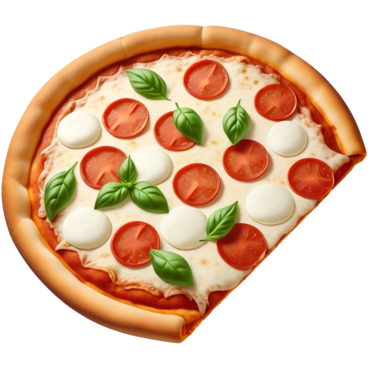 Pizza Napoletana Cinematic Realistic Pizza Napoletana Dish Emoji, depicted as a delicious slice of Neapolitan pizza with a thin, crispy crust, fresh tomato sauce, mozzarella, and basil, rendered with mouth-watering textures and vibrant, warm lighting. emoji