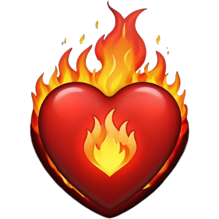 Black heart with fire emoji