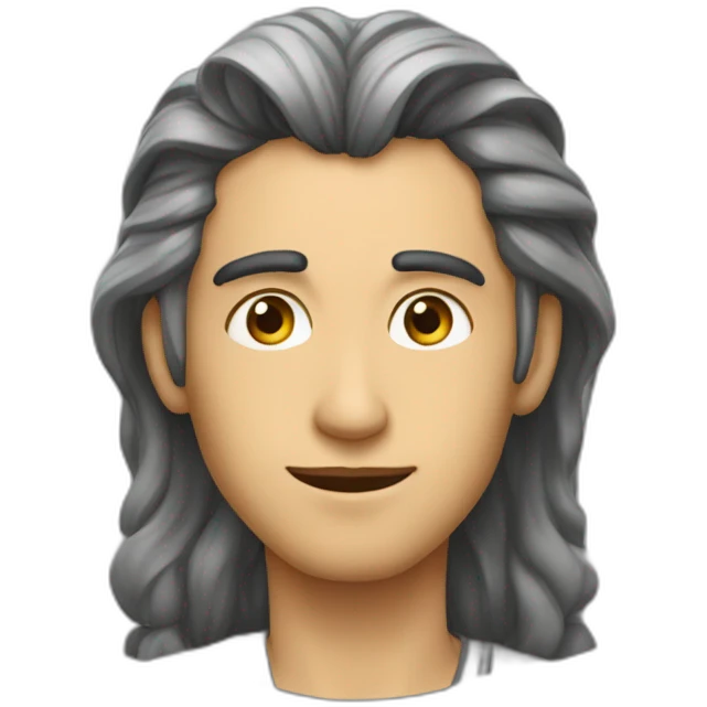 وجه ابيض وشعر قصير اسود emoji