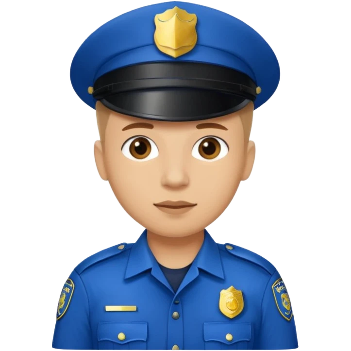 Police man wearing Blue uniform without hat or cap emoji
