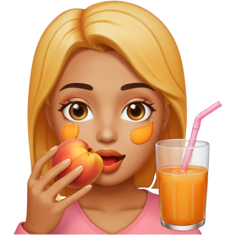 Eating juicy peach emoji
