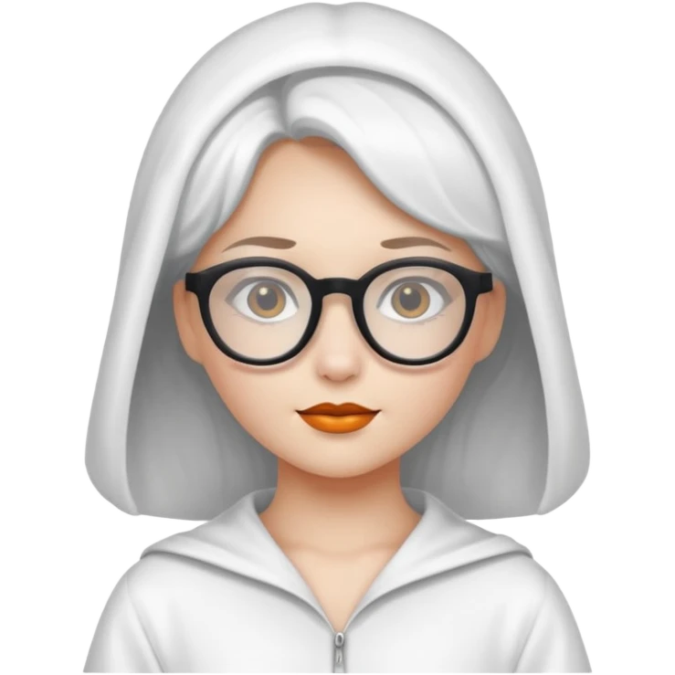 girl with hallowen white costumes with glasses emoji