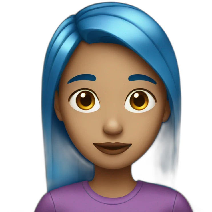girl with blue hears emoji