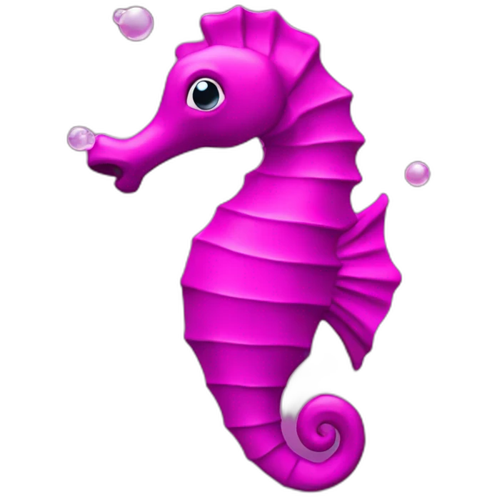 magenta seahorse with bubbles emoji
