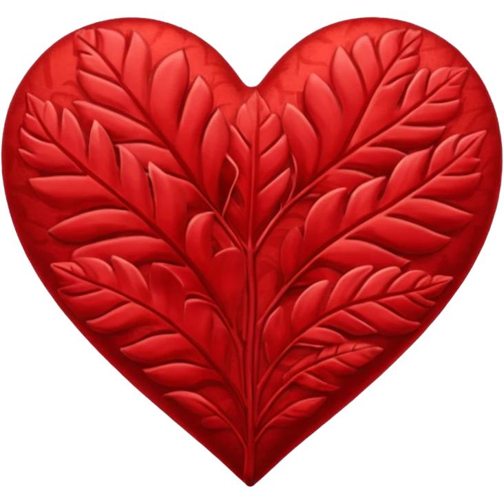 heart with a velvet leaf pattern emoji
