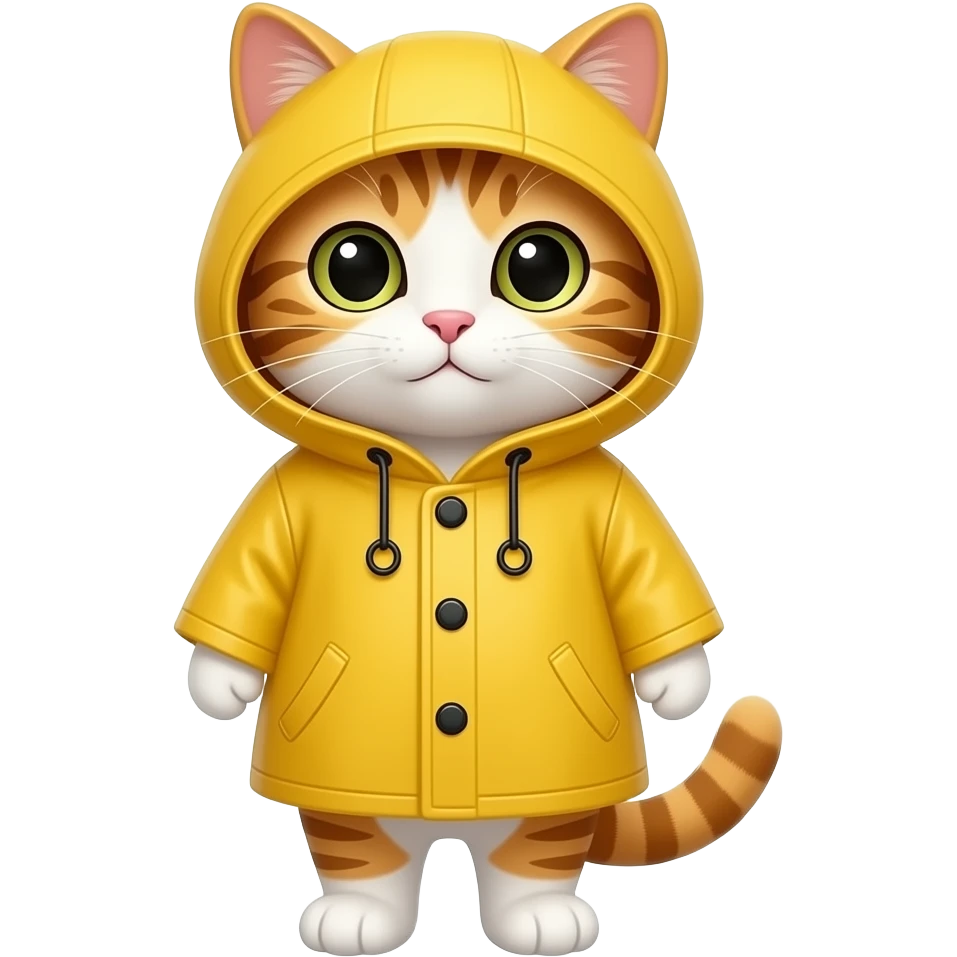 Cat wearing Raincoat emoji