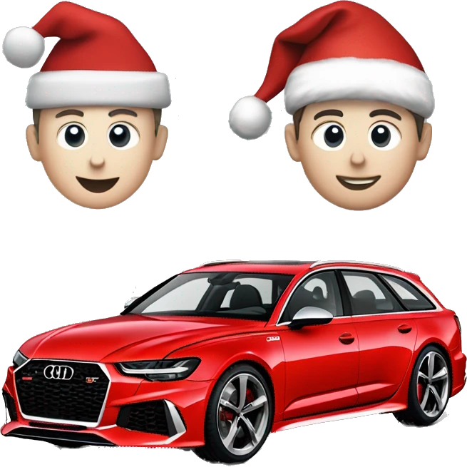 Audi RS6 Red with Santa emoji