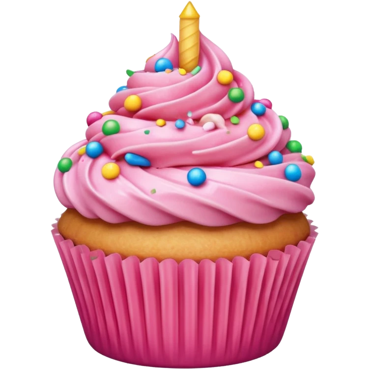 Cupcake with pink icing emoji