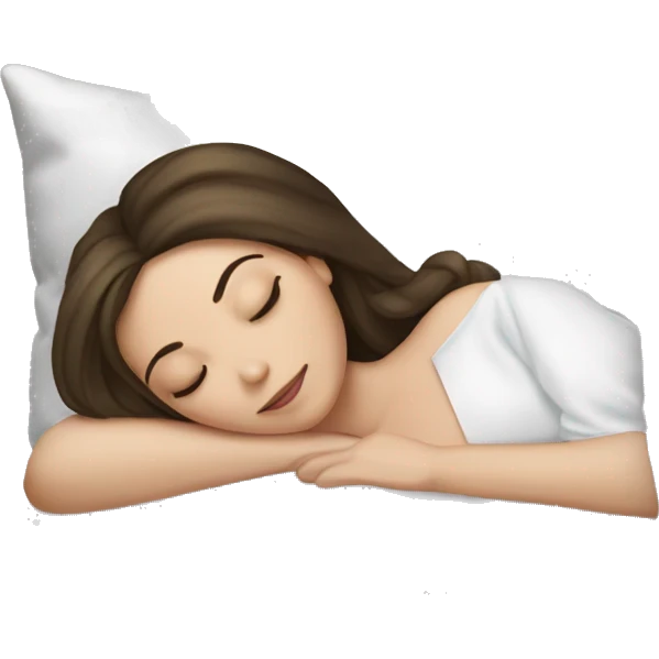 sleeping beauty brunette white girl with a silk pillow emoji