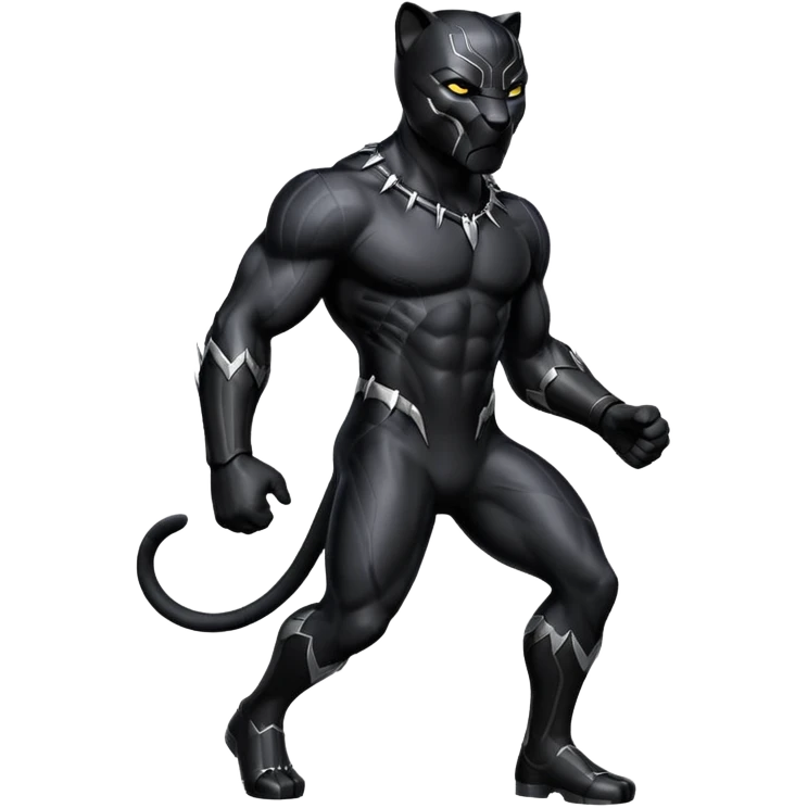 Black panther walking impassive emoji