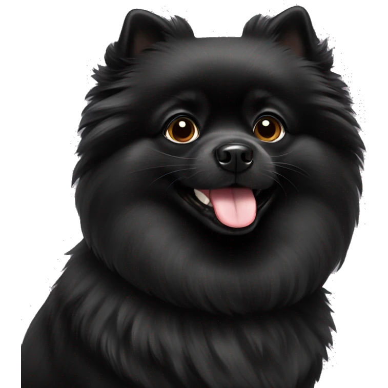 Black pomeranian up playing  emoji