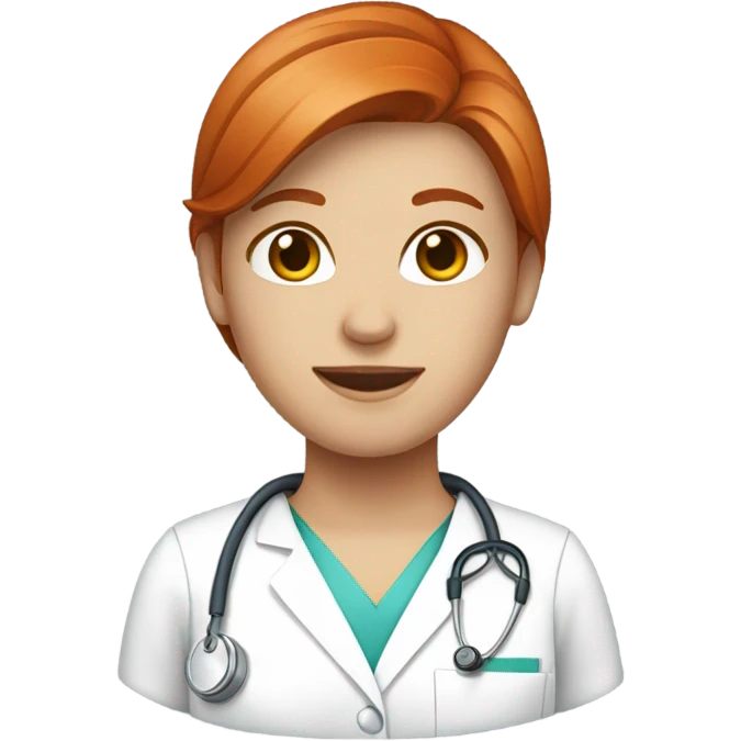 Redhead with scrubs emoji