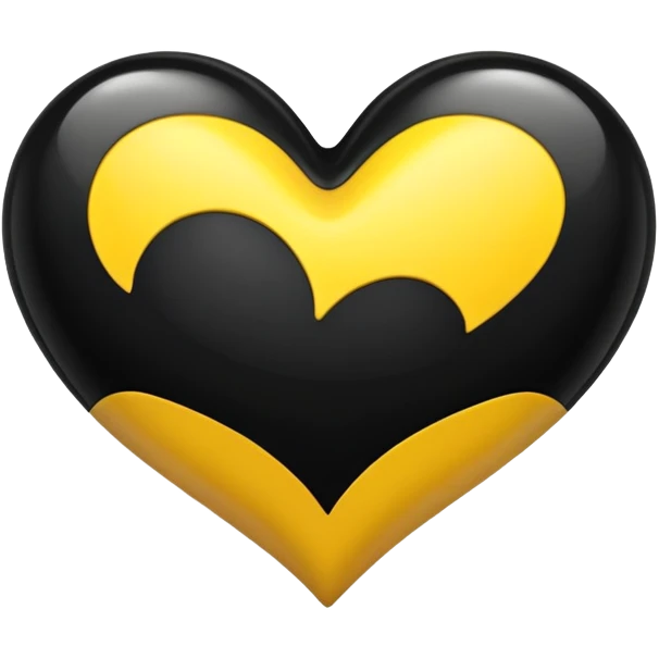 Half black and yellow heart emoji