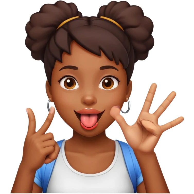 Black girl with tongue out and making an ok sign emoji