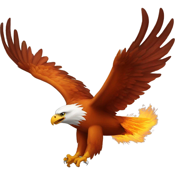 Flying fire eagle emoji