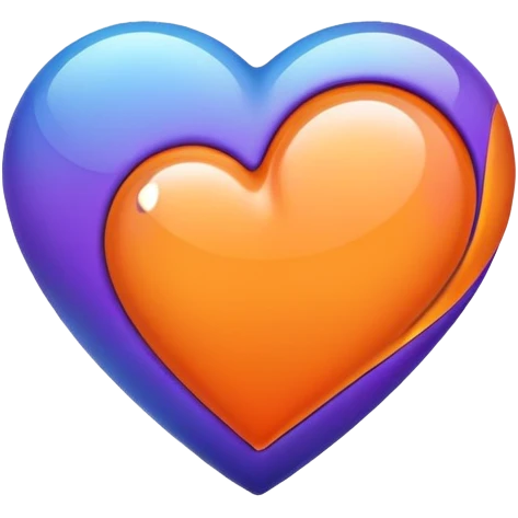 Heart with the colours blue purple orange  emoji