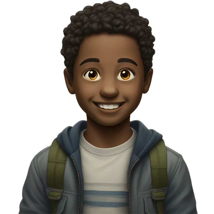 smiling boy portrait realism emoji