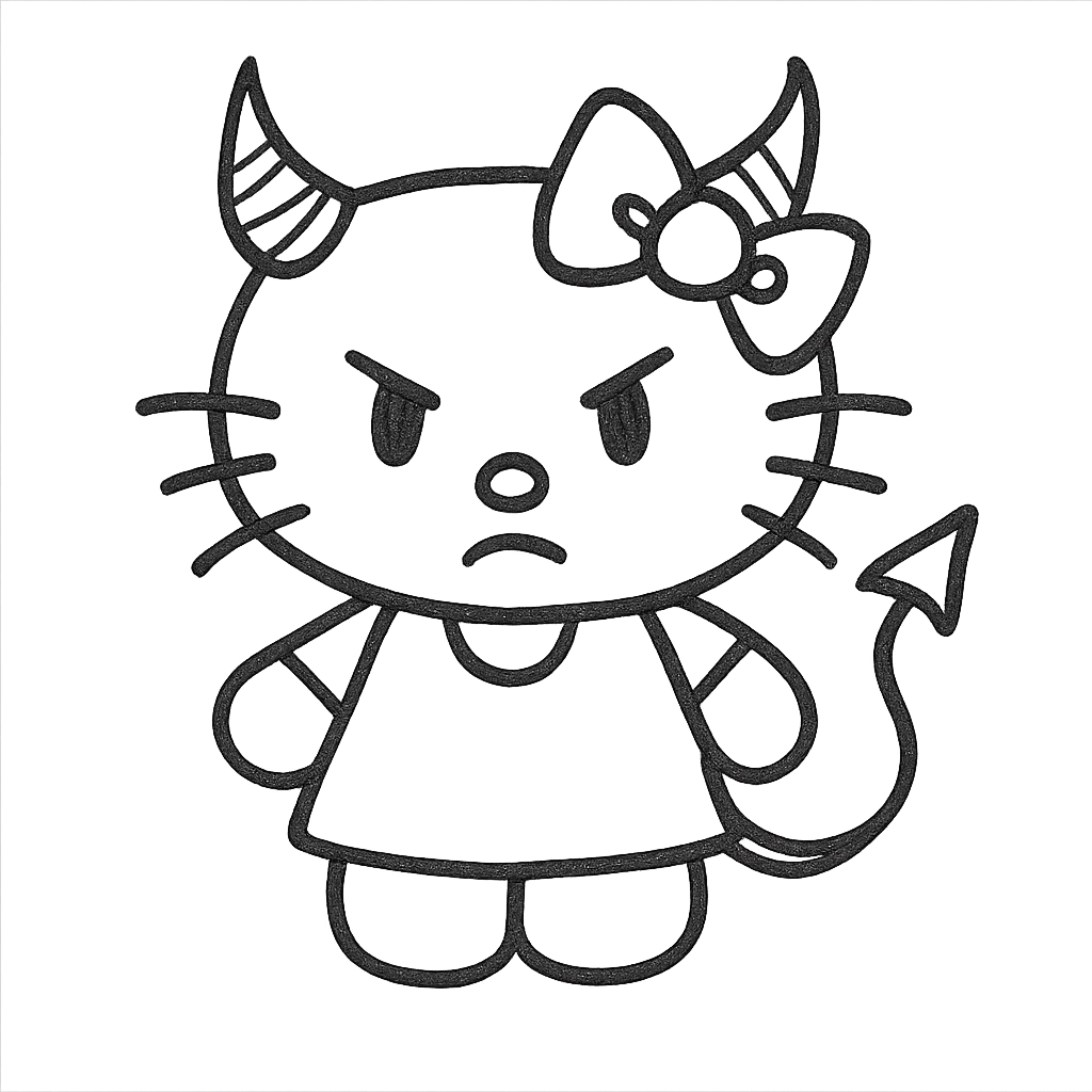 demonic Hello Kitty emoji