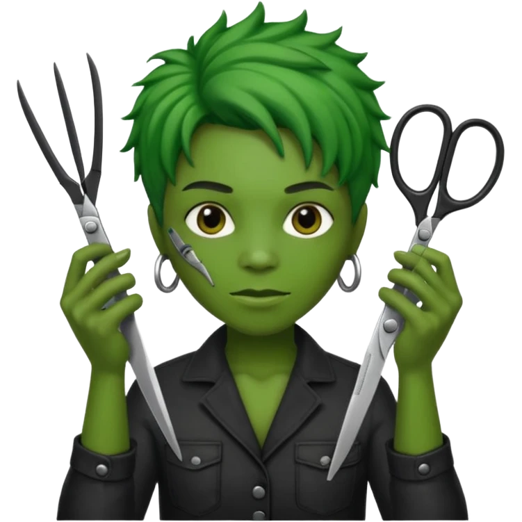 black mutant hairdresser emoji