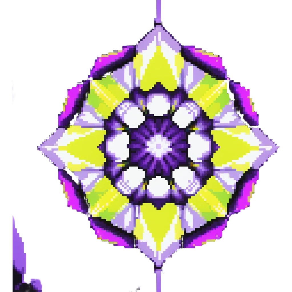 kaleidoscope effect with 6 facets, black, white, and neon yellow emoji