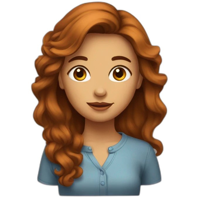 Fille cheveux marron emoji