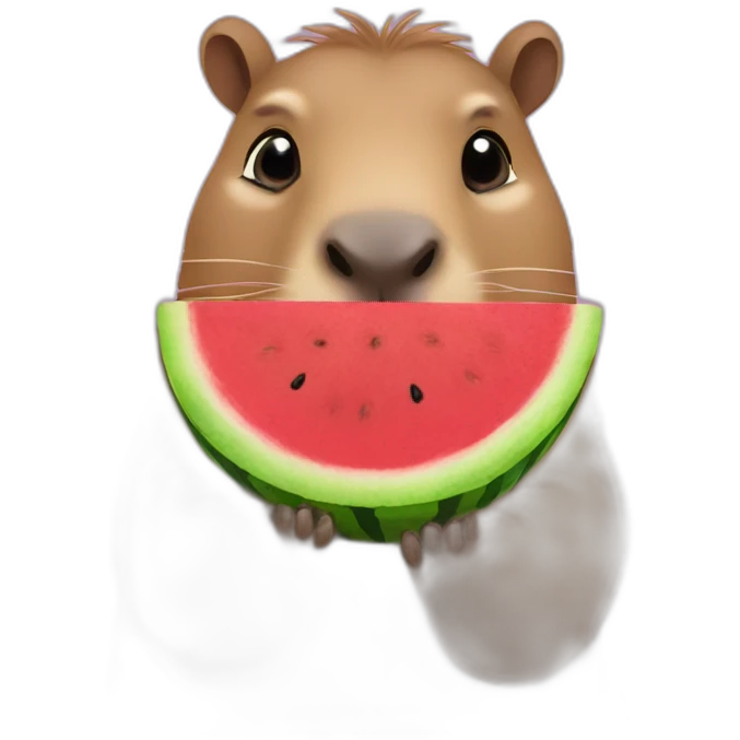 Violet capybara eating watermelon  emoji