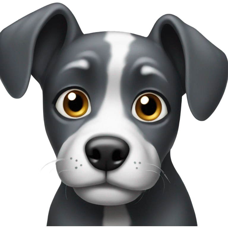 black and grey dog with big ears emoji