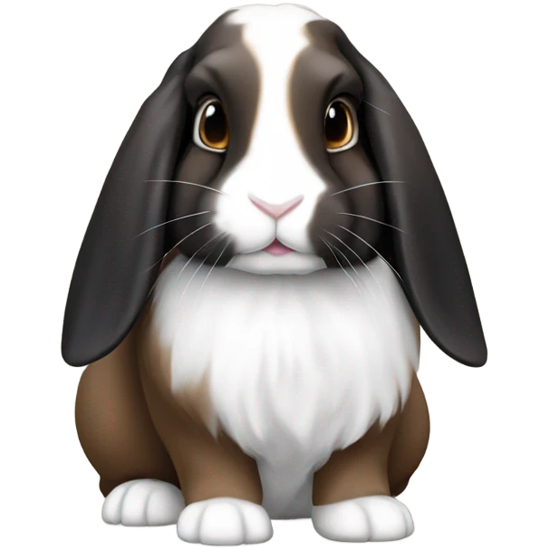 Brown black and white lop rabbit emoji