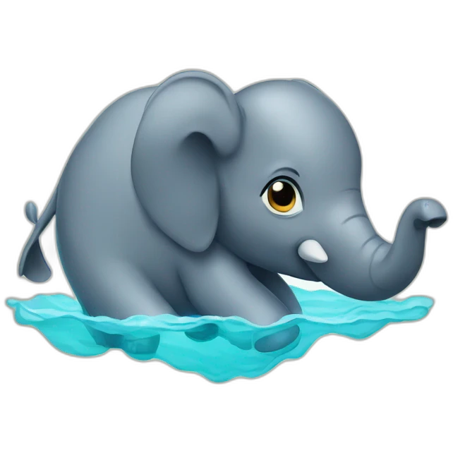 swimming elephant emoji