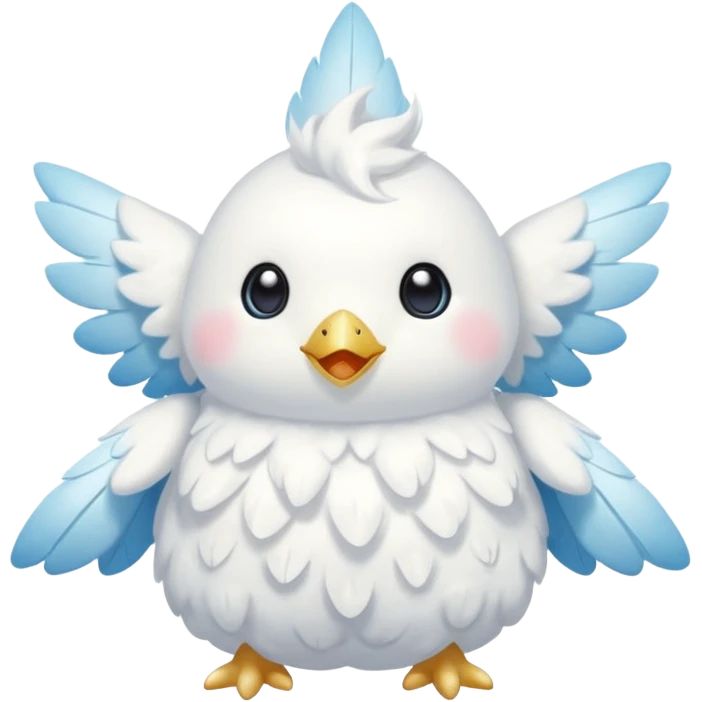 Soft Cloud-Cream Feather-Fluffed Cotton-Textured Puffy Tiny Angelic Togekiss-Vernid-hybrid-creature (full body) emoji