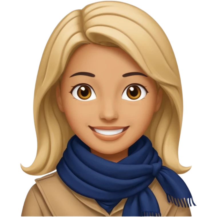 Woman with navy scarf. emoji