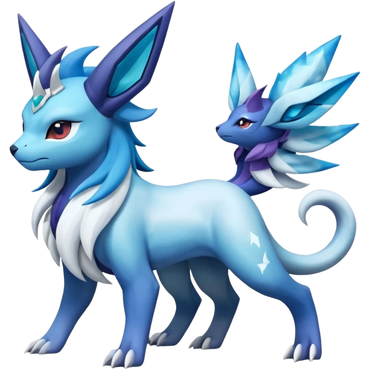 Snowy Flakey Scaly Nebulae Nebula Galctic starry gradients-colored Absol-Glaceon-Suicune-Amaura-Dialga-fusion emoji