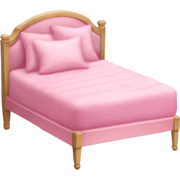 a pink bed with a ballerina pillow on it emoji
