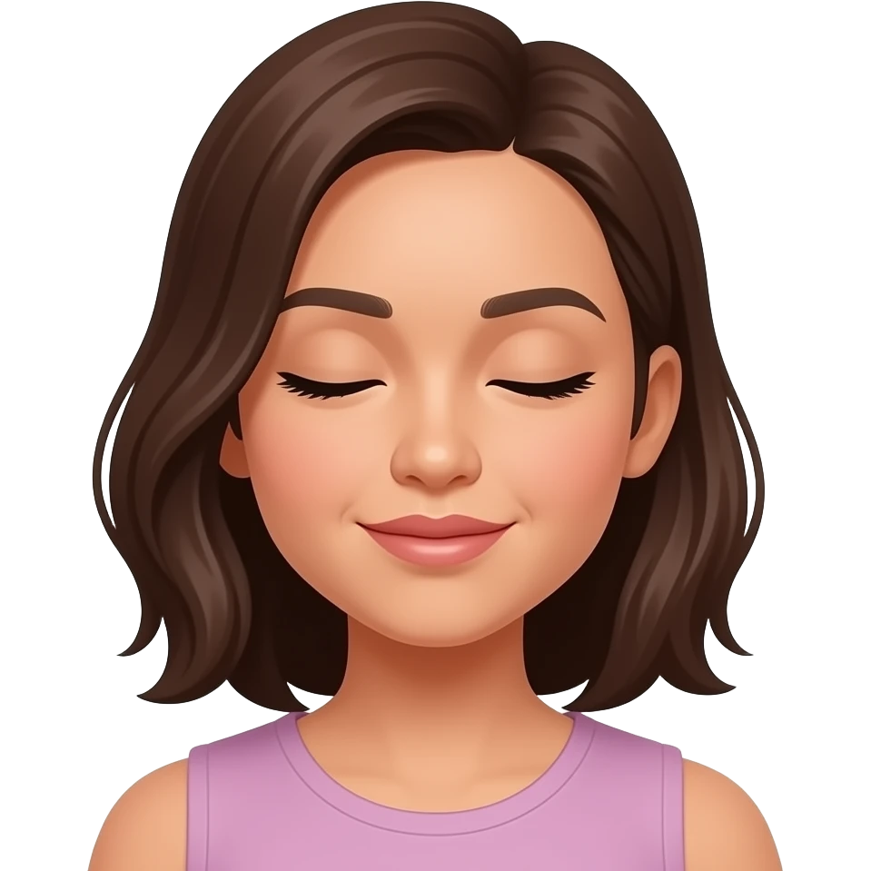 Filipino girl 25 years old brown hair cloaed lips emoji