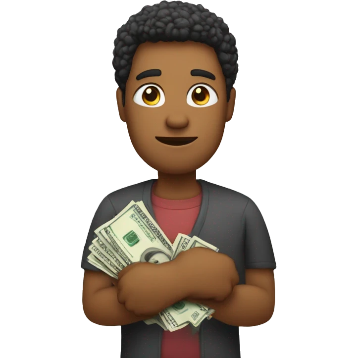 Saying sorry while holding money emoji